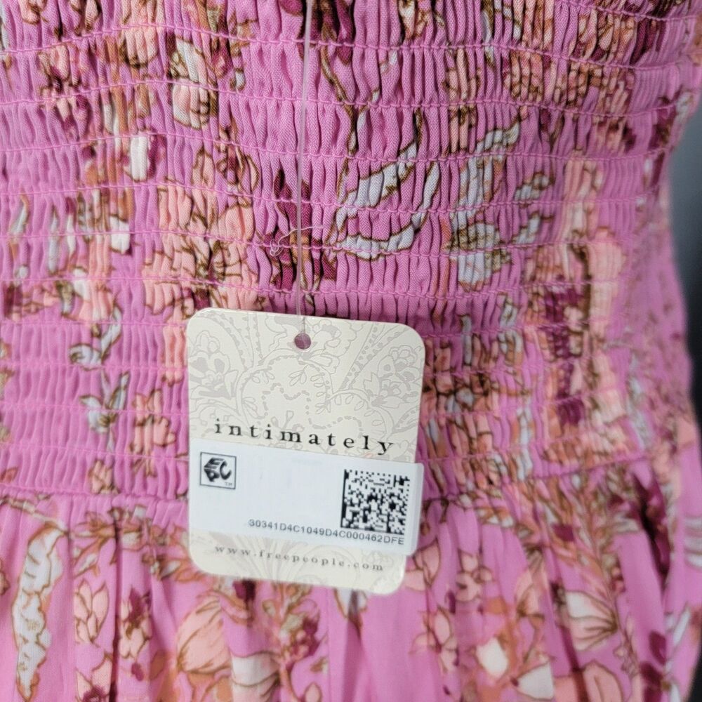Free People Dress Size L Heat Wave Pink New with Tag Lightweight Flowy Midi Maxi - Picture 15 of 17